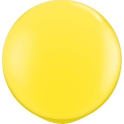 Qualatex 3 Ft Round Plain Latex Balloon - Yellow