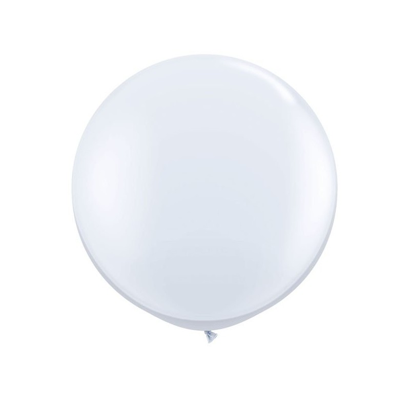 Qualatex 3 Ft Round Plain Latex Balloon - White
