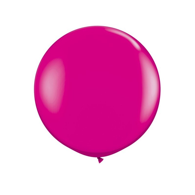 Qualatex 3 Ft Round Plain Latex Balloon - Wild Berry