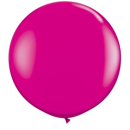 Qualatex 3 Ft Round Plain Latex Balloon - Wild Berry