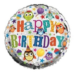 Simon Elvin 18 Inch Foil Balloon - Birthday Owls