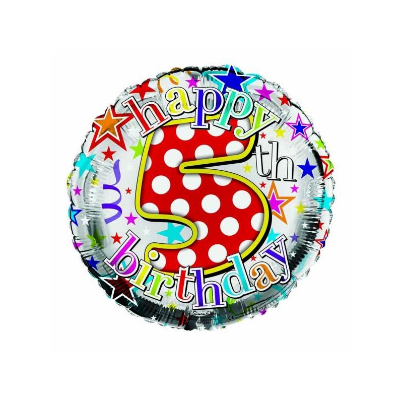 Simon Elvin 18 Inch Foil Balloon - Age 5