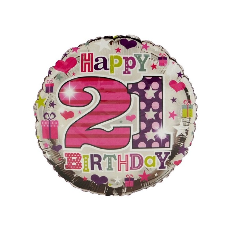 Simon Elvin 18 Inch Foil Balloon - Birthday 21st Female
