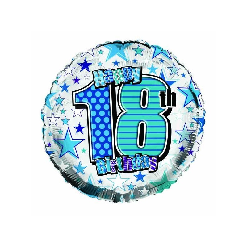 Simon Elvin 18 Inch Foil Balloon - Birthday 18th Blue