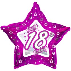 Creative Party 18 Inch Pink Star Balloon - Age 18