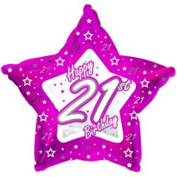 Creative Party 18 Inch Pink Star Balloon - Age 21