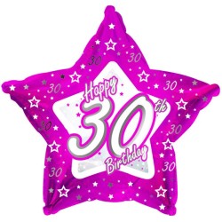 Creative Party 18 Inch Pink Star Balloon - Age 30