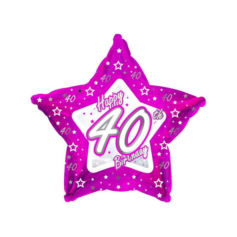 Creative Party 18 Inch Pink Star Balloon - Age 40
