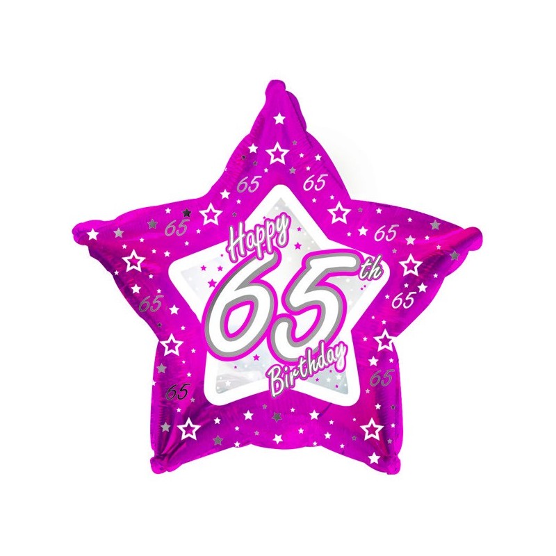 Creative Party 18 Inch Pink Star Balloon - Age 65