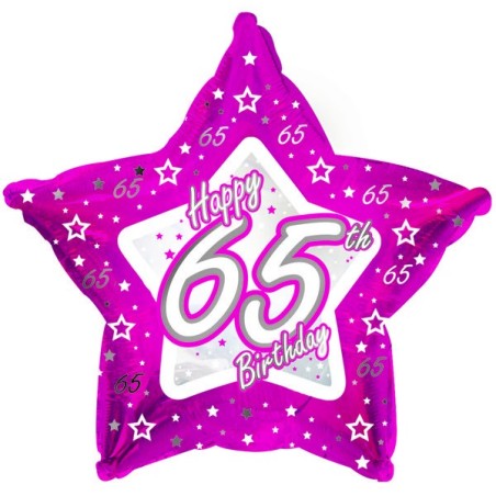 Creative Party 18 Inch Pink Star Balloon - Age 65