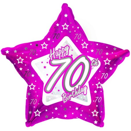 Creative Party 18 Inch Pink Star Balloon - Age 70