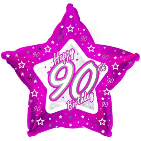 Creative Party 18 Inch Pink Star Balloon - Age 90