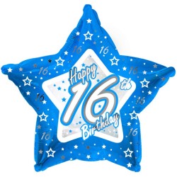 Creative Party 18 Inch Blue Star Balloon - Age 16