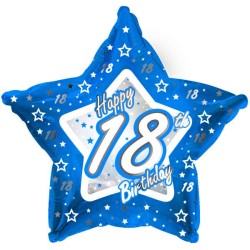 Creative Party 18 Inch Blue Star Balloon - Age 18