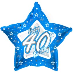 Creative Party 18 Inch Blue Star Balloon - Age 40