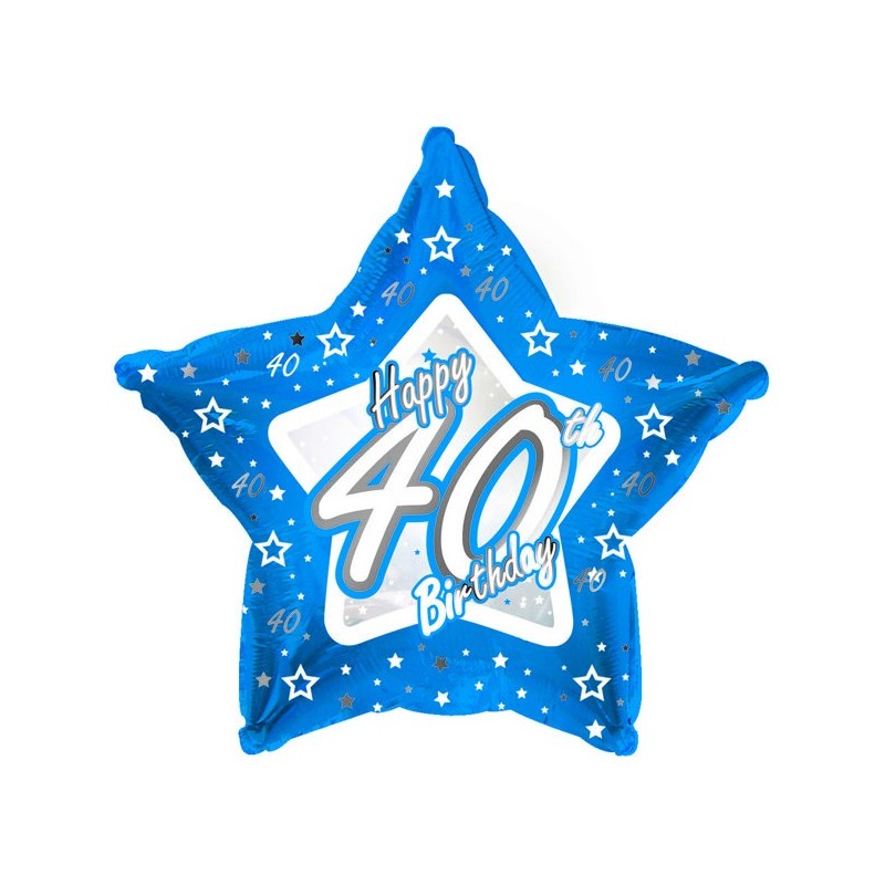 Creative Party 18 Inch Blue Star Balloon - Age 40