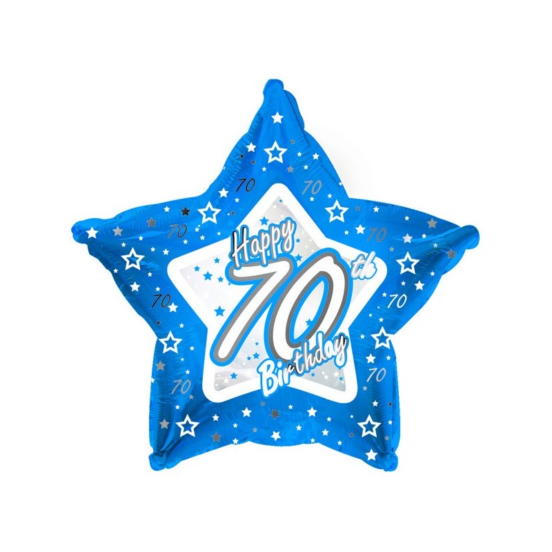 Creative Party 18 Inch Blue Star Balloon - Age 70