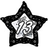 Creative Party 18 Inch Black/Silver Star Balloon - Age 13
