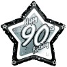Creative Party 18 Inch Black/Silver Star Balloon - Age 90