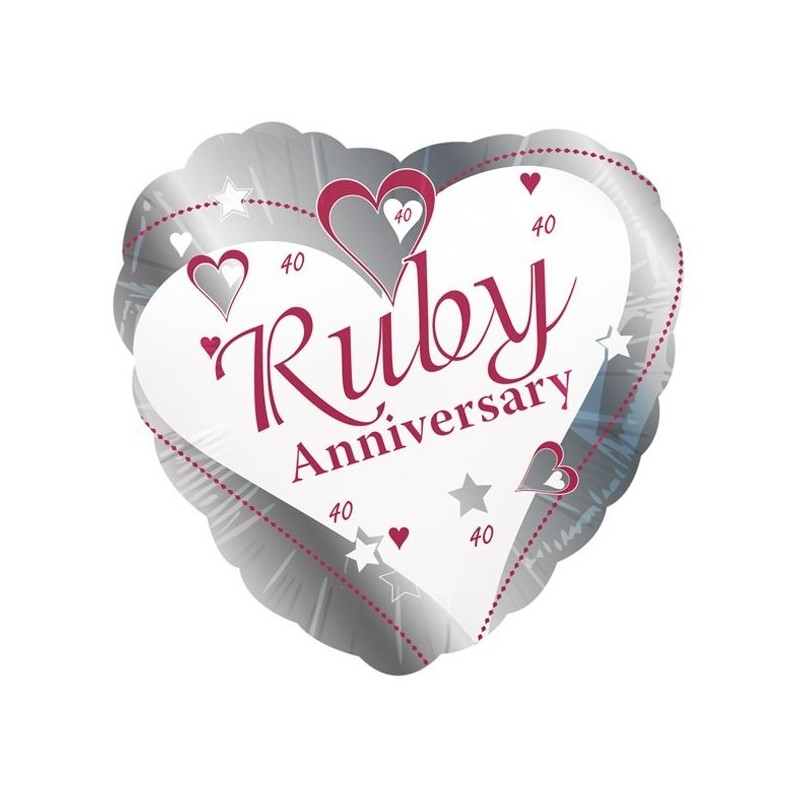 Creative Party 18 Inch Foil Balloon - Ruby Anniversary