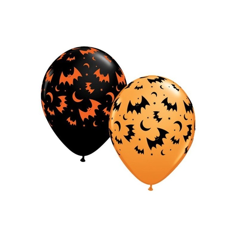 Qualatex 11 Inch Assorted Latex Balloon - Flying Bats & Moons