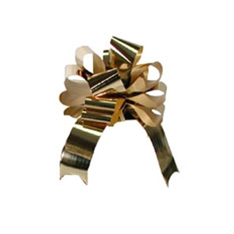 Midwest Ribbons 1.25 Inch Foil Pull Bows - Gold