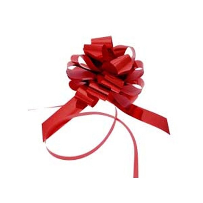 Midwest Ribbons 1.25 Inch Foil Pull Bows - Red