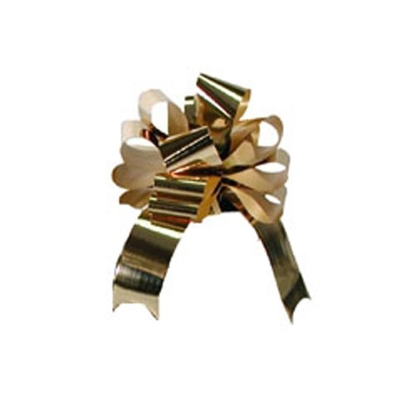 Midwest Ribbons 2 Inch Foil Pull Bows - Gold