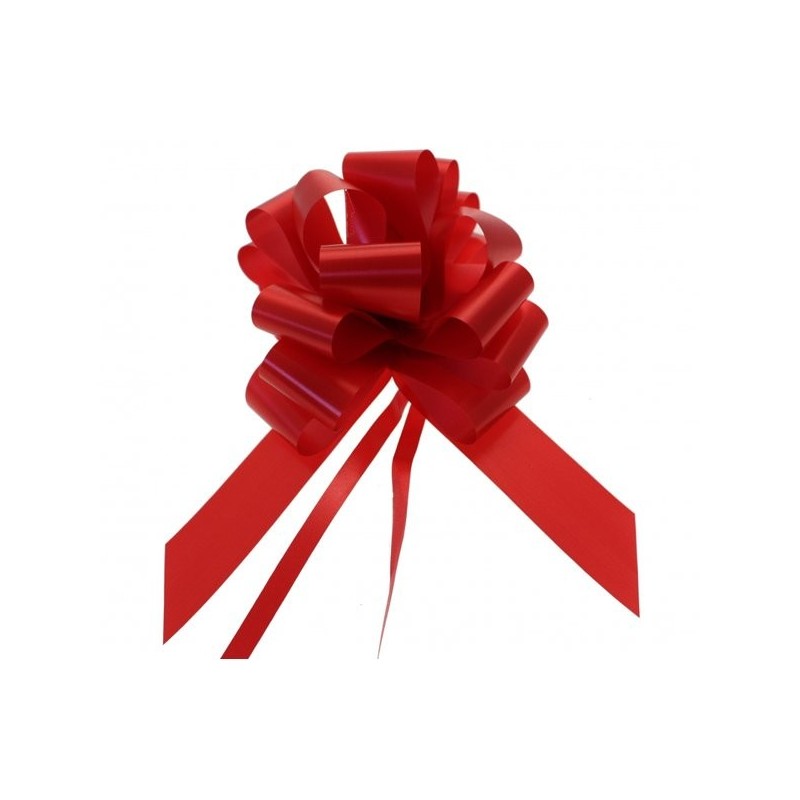 Midwest Ribbons 2 Inch Foil Pull Bows - Red