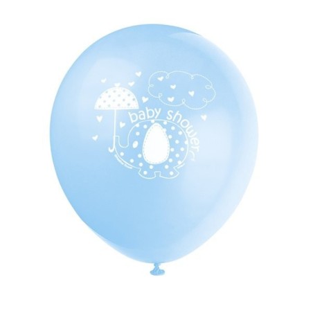 Unique Party 12 Inch Latex Balloon - Umbrellaphants Blue