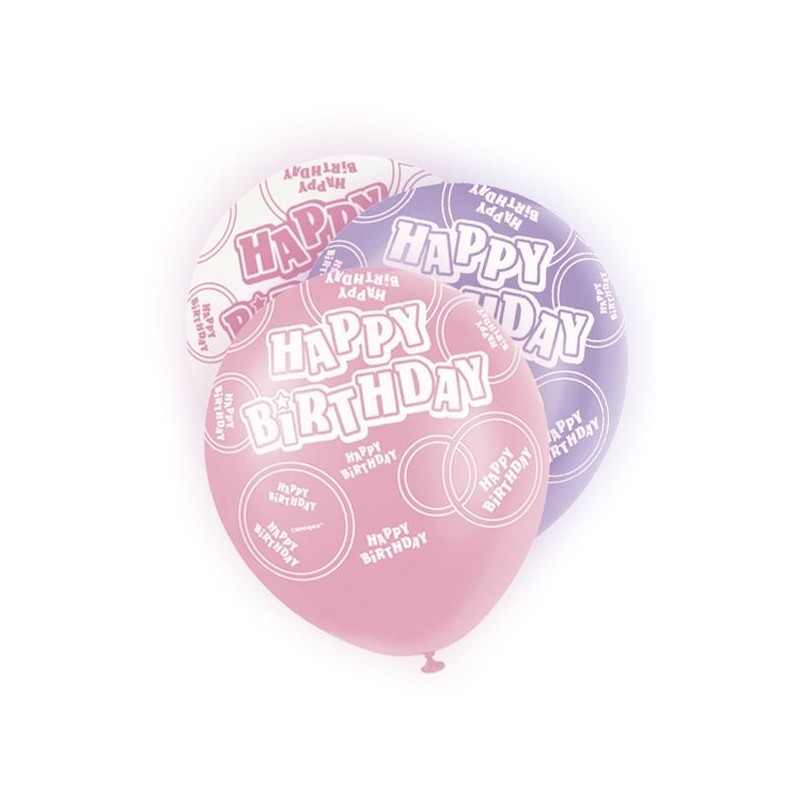 Unique Party 12 Inch Latex Balloon - Birthday Pink