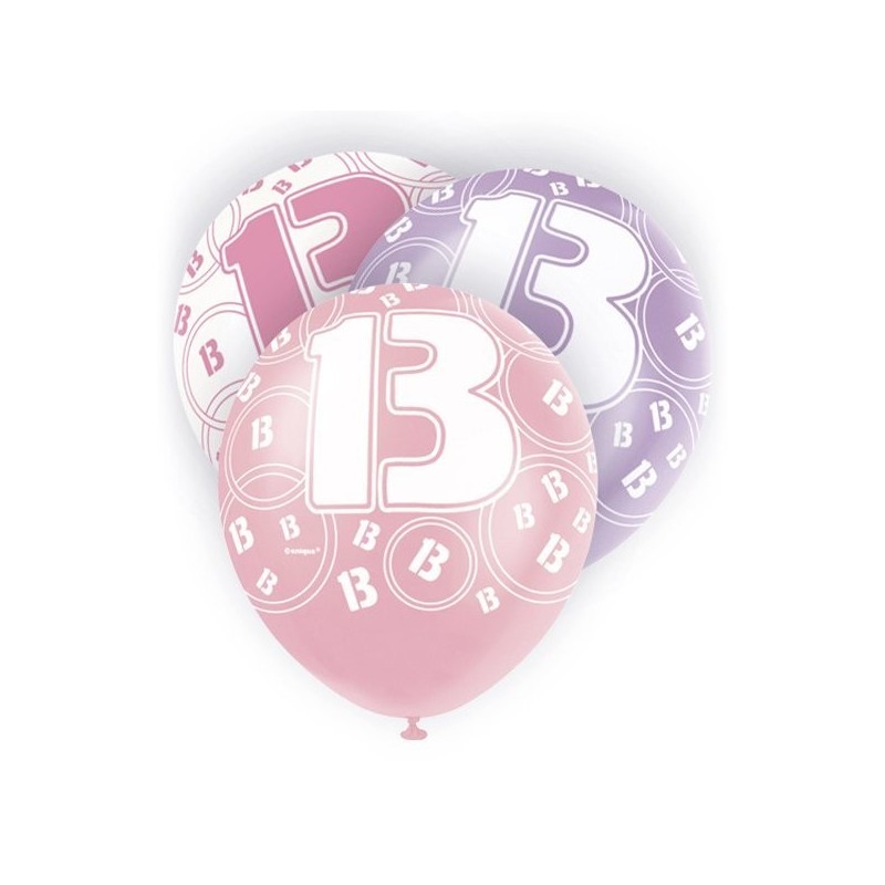 Unique Party 12 Inch Latex Balloon - 13 Pink
