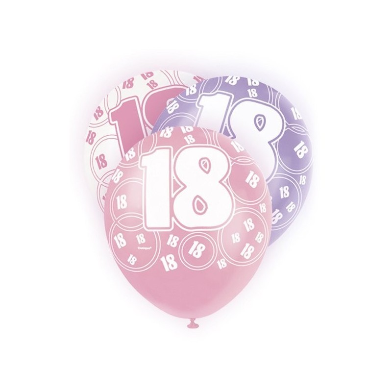 Unique Party 12 Inch Latex Balloon - 18 Pink