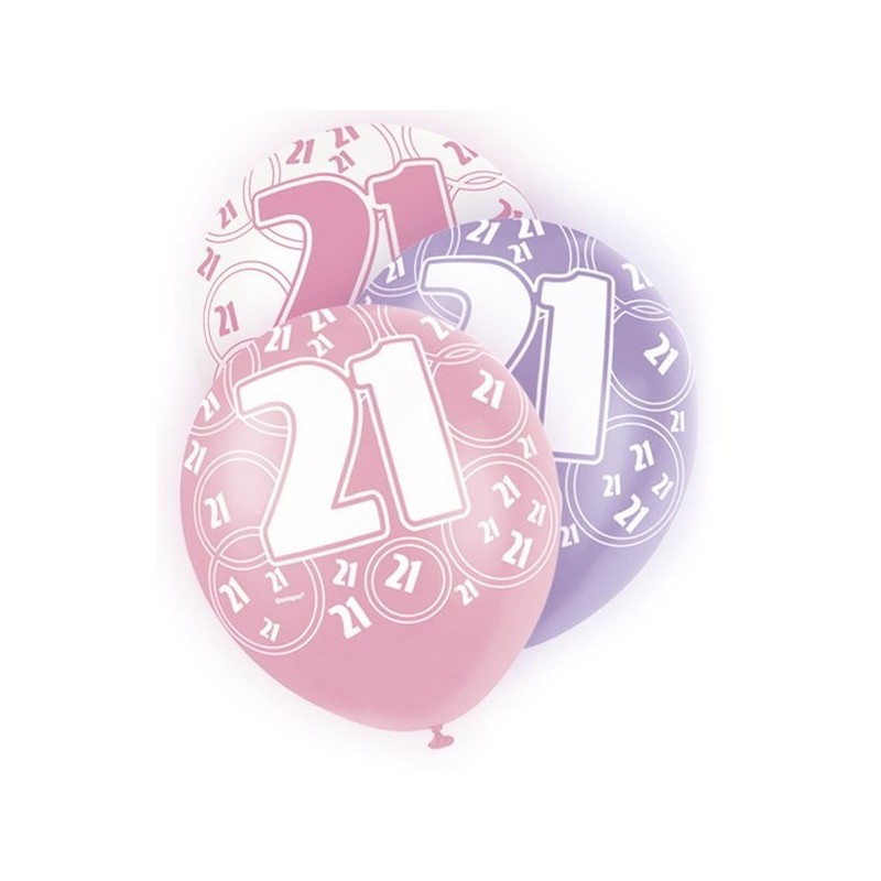 Unique Party 12 Inch Latex Balloon - 21 Pink