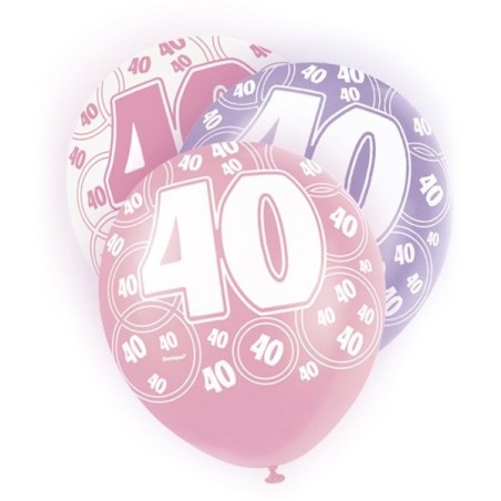 Unique Party 12 Inch Latex Balloon - 40 Pink