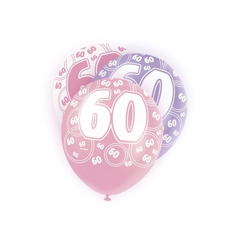 Unique Party 12 Inch Latex Balloon - 60 Pink