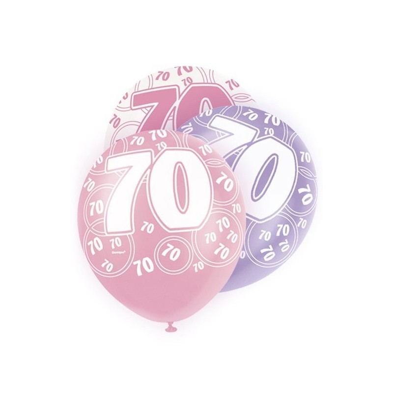 Unique Party 12 Inch Latex Balloon - 70 Pink