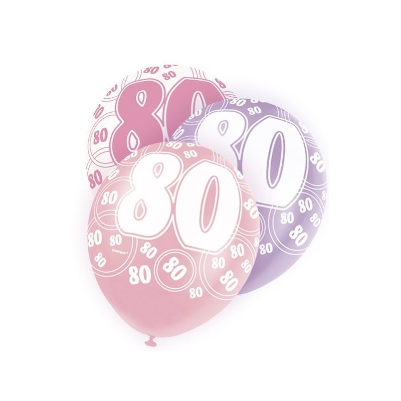 Unique Party 12 Inch Latex Balloon - 80 Pink