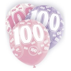 Unique Party 12 Inch Latex Balloon - 100 Pink