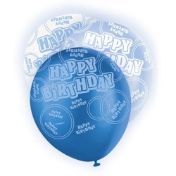 Unique Party 12 Inch Latex Balloon - Birthday Blue