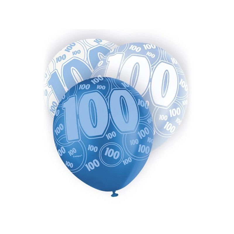 Unique Party 12 Inch Latex Balloon - 100 Blue