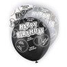 Unique Party 12 Inch Latex Balloon - Birthday Black