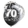 Unique Party 12 Inch Latex Balloon - 70 Black