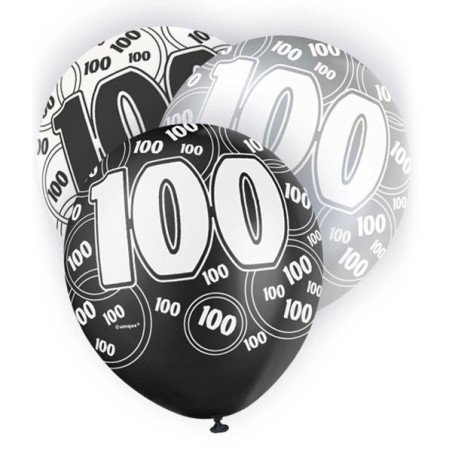 Unique Party 12 Inch Latex Balloon - 100 Black