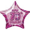 Unique Party 20 Inch Star Foil Balloon - 70th Pink