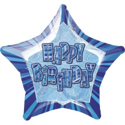 Unique Party 20 Inch Star Foil Balloon - Birthday Blue
