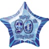 Unique Party 20 Inch Star Foil Balloon - 90th Blue
