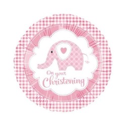 Creative Party 18 Inch Foil Balloon - Christening Pink