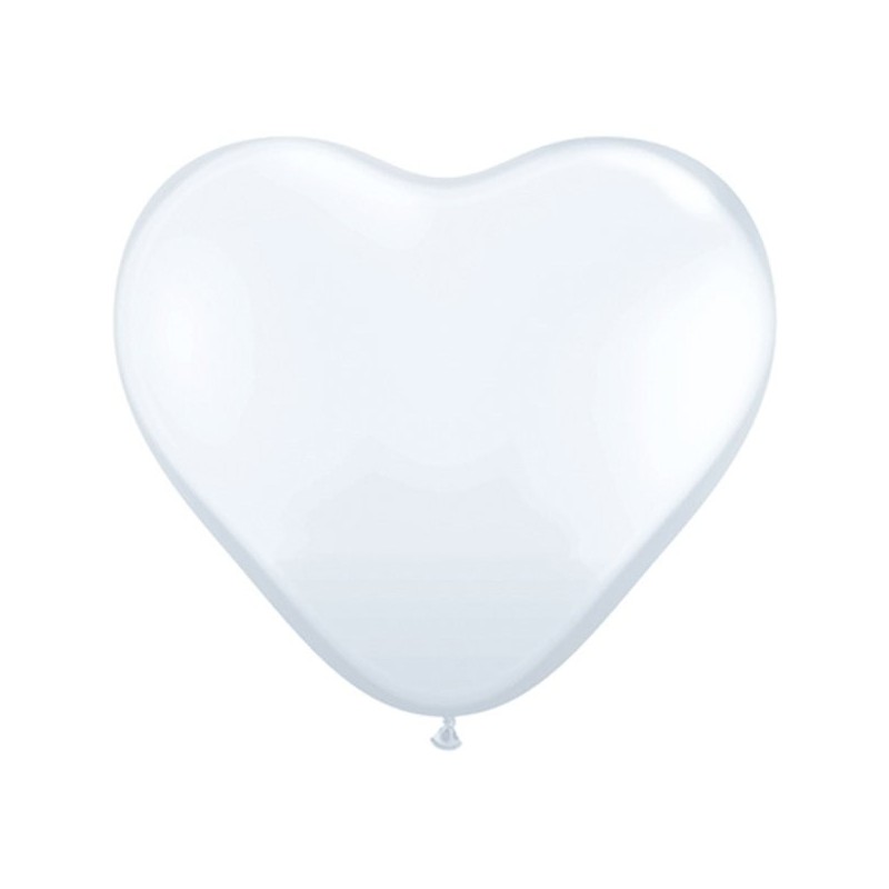 Qualatex 11 Inch Heart Latex Balloon - White