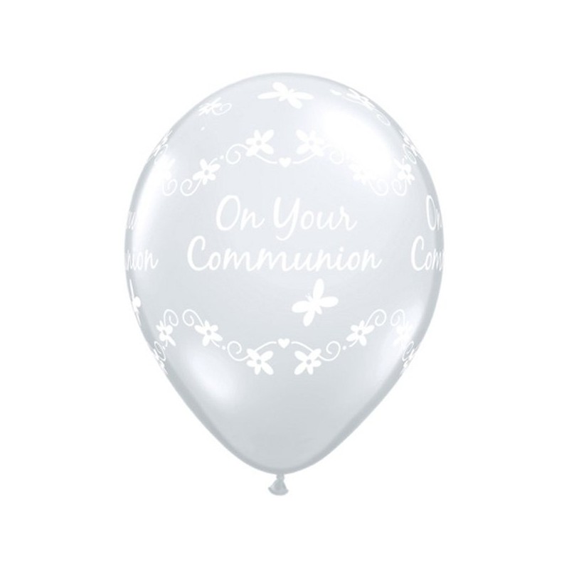 Qualatex 11 Inch Clear Latex Balloon - Communion Butterflies